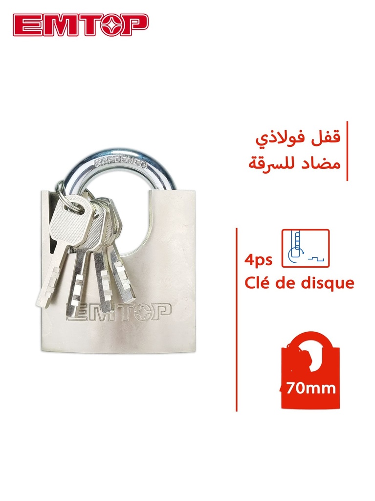 CADNA EMTOP EN ACIER 70MM