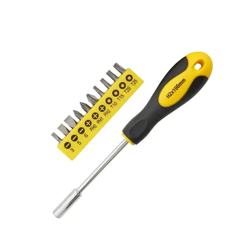 TOURNEVIS JEUX JAUNE 11PS